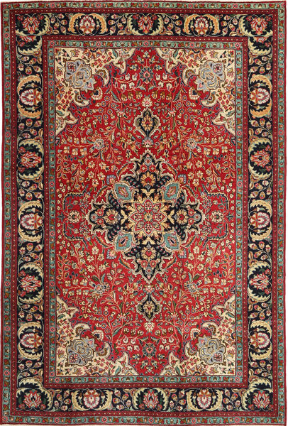  Tabriz Patina Alfombra 205X305 Oriental Hecha A Mano Rojo Oscuro/Marrón Oscuro (Lana, Persia/Irán)