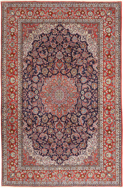  Isfahan Urdimbre De Seda Alfombra 200X310 Oriental Hecha A Mano Rojo/Naranja ()