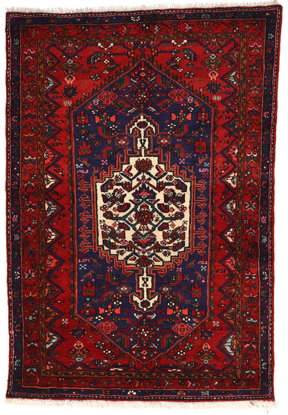  Zanjan Alfombra 130X191 Oriental Hecha A Mano Negro/Rojo Oscuro (Lana, Persia/Irán)
