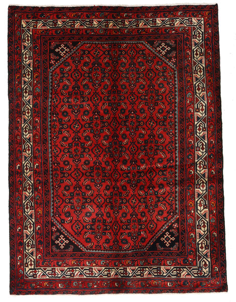 141X193 Alfombra Hosseinabad Oriental Rojo Oscuro/Rojo (Lana, Persia/Irán)