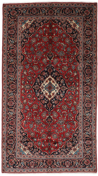 Alfombra Persa Keshan Alfombra 144X258 Negro/Rojo Oscuro (Lana, Persia/Irán)