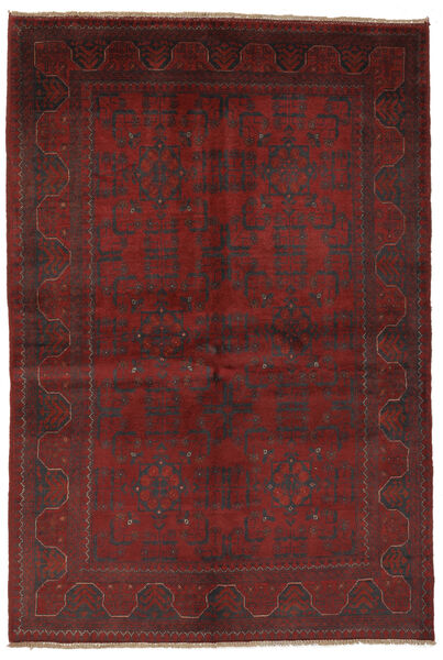 132X196 Alfombra Afghan Khal Mohammadi Oriental Negro/Rojo Oscuro (Lana, Afganistán)