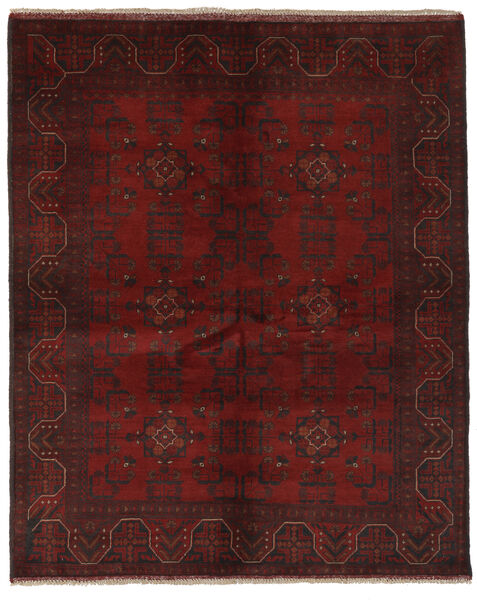 Alfombra Oriental Afghan Khal Mohammadi 157X193 Negro/Rojo Oscuro (Lana, Afganistán)