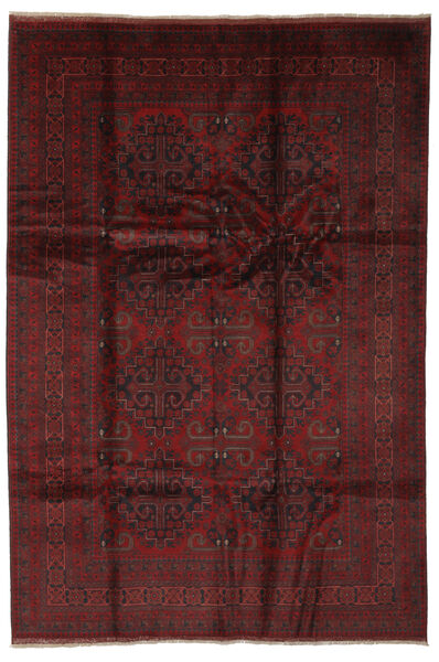 206X300 Alfombra Oriental Afghan Khal Mohammadi Negro/Rojo Oscuro (Lana, Afganistán)