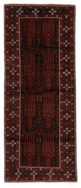 Alfombra Persa Belouch 124X300 De Pasillo Negro/Rojo Oscuro (Lana, Persia/Irán)