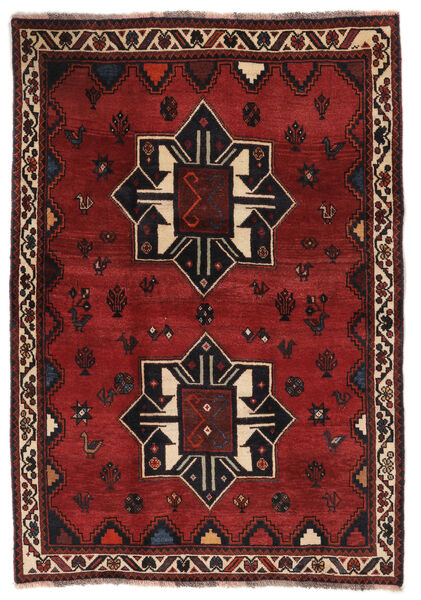 Alfombra Persa Shiraz Alfombra 112X163 Negro/Rojo Oscuro (Lana, Persia/Irán)