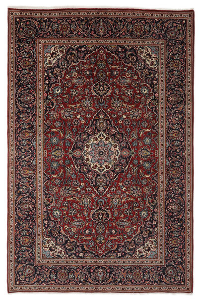 192X294 Alfombra Oriental Keshan Negro/Rojo Oscuro (Lana, Persia/Irán)