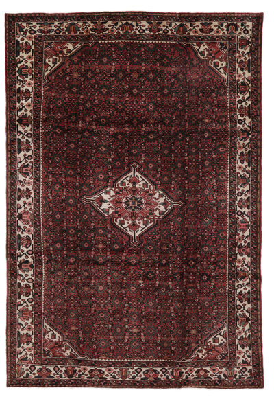 Alfombra Oriental Hosseinabad 205X298 Negro/Rojo Oscuro (Lana, Persia/Irán)