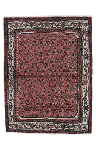 Alfombra Hamadan Alfombra 116X153 Negro/Rojo Oscuro (Lana, Persia/Irán)