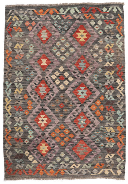  Kilim Afghan Old Style Alfombra 127X176 Oriental Tejida A Mano Marrón Oscuro/Negro (Lana, Afganistán)