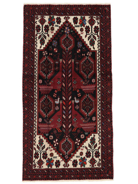 Alfombra Belouch 95X187 Negro/Rojo Oscuro (Lana, Persia/Irán)