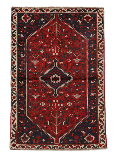 Alfombra Oriental Shiraz Alfombra 109X165 Negro/Rojo Oscuro (Lana, Persia/Irán)