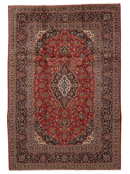 Alfombra Oriental Keshan 245X355 Negro/Rojo Oscuro (Lana, Persia/Irán)