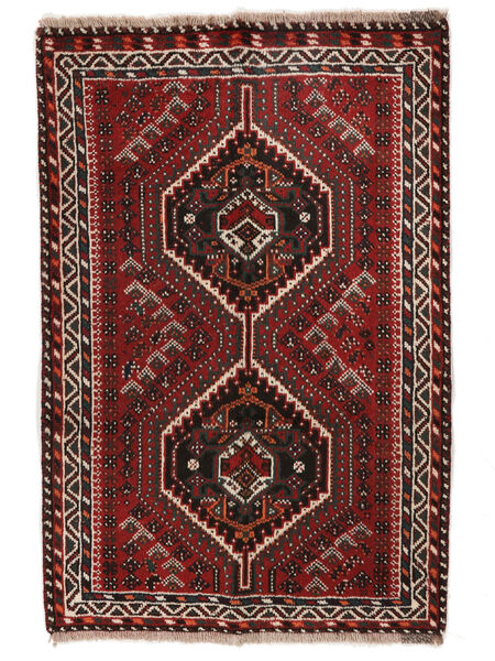 82X121 Alfombra Shiraz Oriental Negro/Rojo Oscuro (Lana, Persia/Irán)