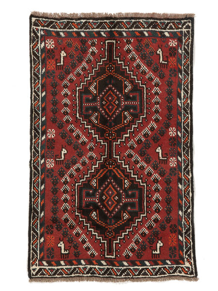 Alfombra Persa Shiraz 73X117 Negro/Rojo Oscuro (Lana, Persia/Irán)