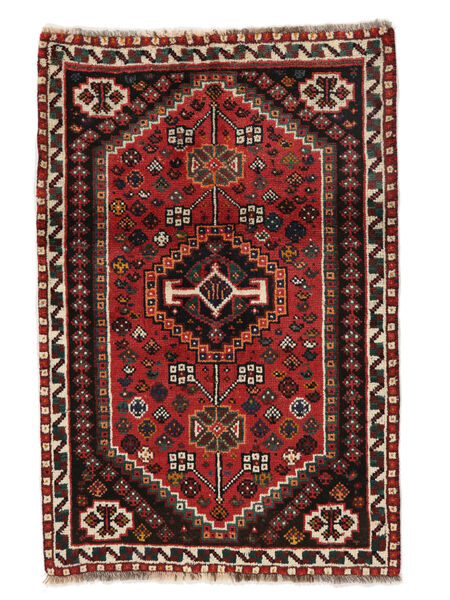 Alfombra Shiraz Alfombra 78X118 Negro/Rojo Oscuro (Lana, Persia/Irán)