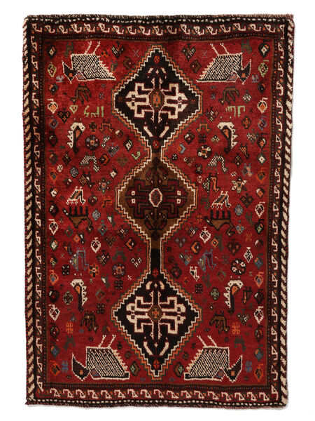 Alfombra Shiraz 85X124 Negro/Rojo Oscuro (Lana, Persia/Irán)