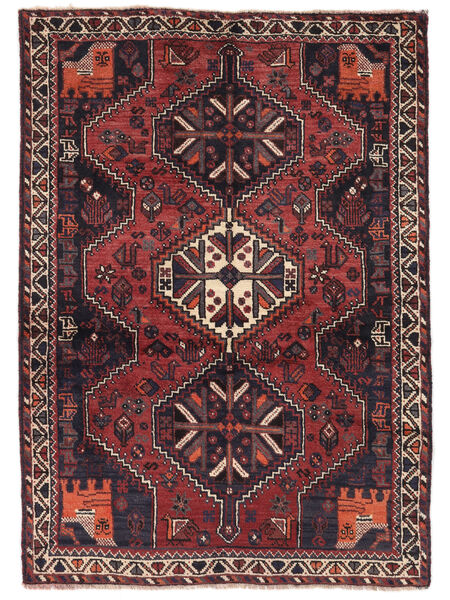Alfombra Oriental Shiraz 125X174 Negro/Rojo Oscuro (Lana, Persia/Irán)