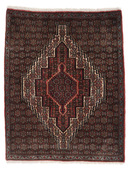 78X96 Alfombra Senneh Alfombra Oriental Negro/Rojo Oscuro (Lana, Persia/Irán)