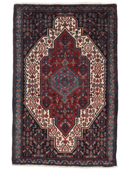 Alfombra Persa Senneh 68X106 Negro/Rojo Oscuro (Lana, Persia/Irán)