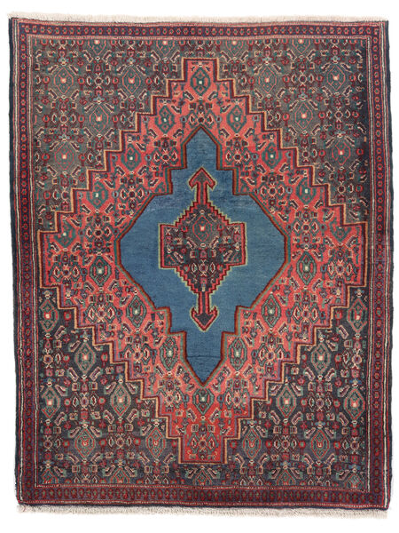 85X107 Alfombra Senneh Oriental Negro/Rojo Oscuro (Lana, Persia/Irán)