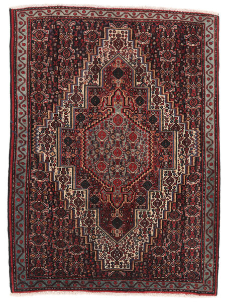 70X97 Alfombra Senneh Oriental Negro/Rojo Oscuro (Lana, Persia/Irán)