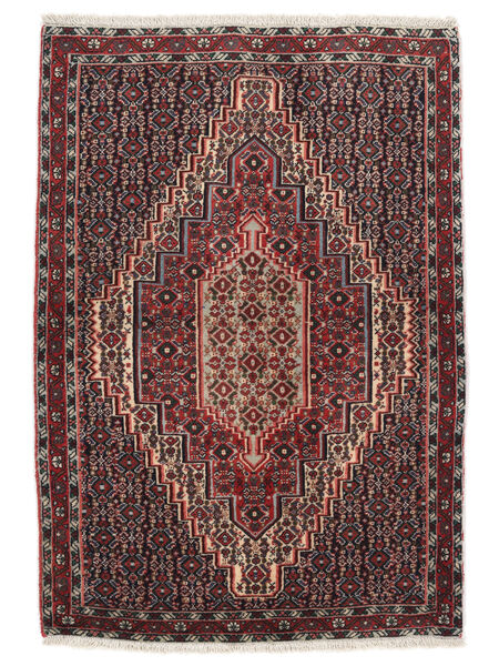 Alfombra Oriental Senneh 72X106 Negro/Rojo Oscuro (Lana, Persia/Irán)