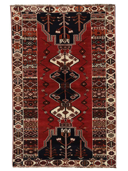 Alfombra Oriental Shiraz 160X240 Negro/Rojo Oscuro (Lana, Persia/Irán)