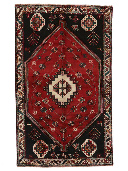 153X256 Alfombra Oriental Shiraz Negro/Rojo Oscuro (Lana, Persia/Irán)