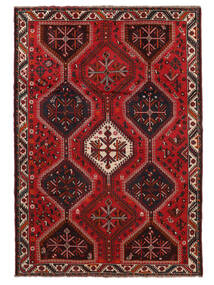  Shiraz Alfombra 210X295 Oriental Hecha A Mano Negro/Rojo Oscuro (Lana, Persia/Irán)