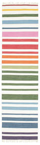 Alfombras Cocina Rainbow Stripe 80X300 Algodón Tejida A Mano Moderna Raya Multicolor 