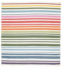 Alfombras Cocina Rainbow Stripe 200X200 Algodón Moderna Raya Multicolor 