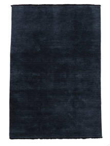  Alfombra De Lana 160X230 Handloom Fringes Azul Oscuro 