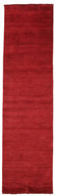  Handloom Fringes - Rojo Oscuro Alfombra 80X300 Moderna Alfombra De Pasillo Roja (Lana, India)