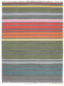  Rainbow Stripe - Gris Alfombra 200X250 Moderna Tejida A Mano Gris Claro/Verde Oliva (Algodón, India)