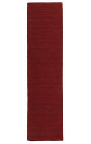  Kilim Loom - Rojo Oscuro Alfombra 80X400 Moderna Tejida A Mano Alfombra De Pasillo Rojo Oscuro/Beige (Lana, India)