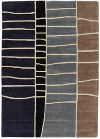  Alfombra De Lana 160X230 Abstract Bamboo Handtufted Negro/Marrón 