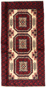 Alfombra Belouch Fine Alfombra 95X183 Rojo Oscuro/Rojo (Lana, Persia/Irán)
