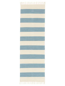 Cotton Stripe 80X250 Pequeño Azul Claro Rayas Pasillo Alfombra De Algodón 