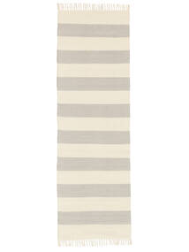  Cotton Stripe - Gris/Off Blanco Alfombra 80X250 Moderna Tejida A Mano Alfombra De Pasillo Gris Claro/Beige Oscuro (Algodón, India)