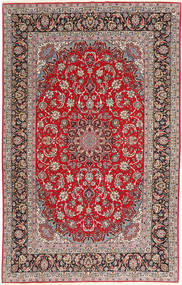  Isfahan Urdimbre De Seda Alfombra 200X308 Oriental Hecha A Mano Gris Claro/Rojo Oscuro (Lana/Seda, Persia/Irán)