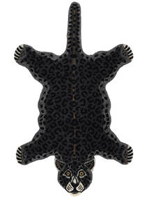  Leopard - Negro Alfombra 100X160 Moderna Gris Oscuro (Lana, India)