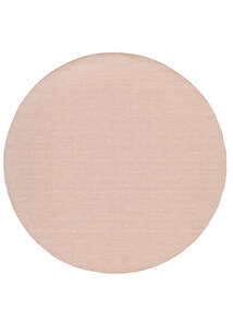  Kilim Loom - Misty Pink Alfombra Ø 300 Moderna Tejida A Mano Redonda Blanco/Crema/Rojo Oscuro Grande (Lana, India)