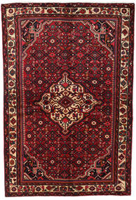  Hosseinabad Alfombra 146X215 Oriental Hecha A Mano Rojo Oscuro/Negro (Lana, Persia/Irán)