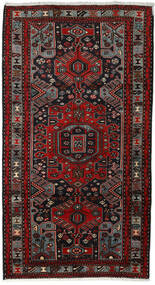  Hamadan Alfombra 103X193 Oriental Hecha A Mano Negro/Rojo Oscuro (Lana, Persia/Irán)