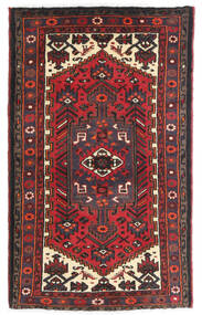  Hamadan Alfombra 75X125 Oriental Hecha A Mano Rojo Oscuro/Negro (Lana, Persia/Irán)