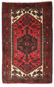  Hamadan Alfombra 80X132 Oriental Hecha A Mano Rojo Oscuro/Negro (Lana, Persia/Irán)