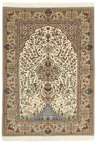  Isfahan Urdimbre De Seda Alfombra 130X190 Oriental Hecha A Mano Beige/Marrón ()