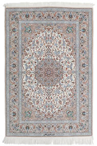  Isfahan Urdimbre De Seda Alfombra 110X160 Oriental Hecha A Mano Gris Claro/Blanco/Crema (Lana/Seda, Persia/Irán)