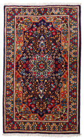  Kerman Alfombra 91X154 Oriental Hecha A Mano Negro/Púrpura Oscuro (Lana, Persia/Irán)